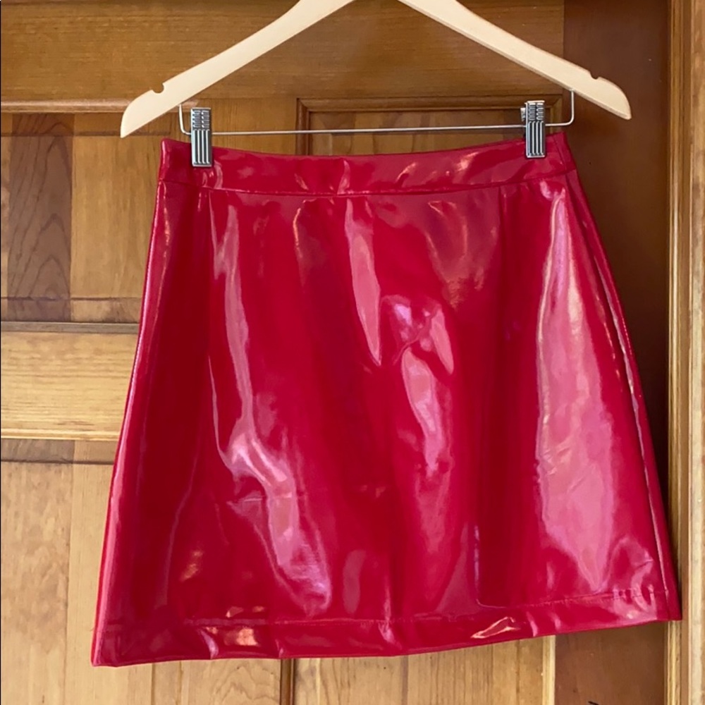 ASOS Red Vinyl Mini Skirt